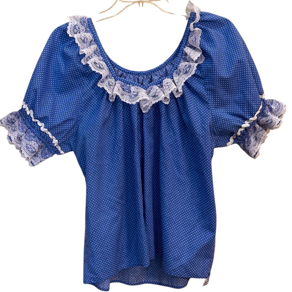 Rockmount Ranch Wear Vintage 70s Puff Sleeve Top Circle Skirt Square Dance Dress - Picture 2 of 8